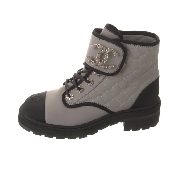 Interlocking CC Logo Combat Boots Women's Size: 10 | IT 40 - Picture 2 of 6